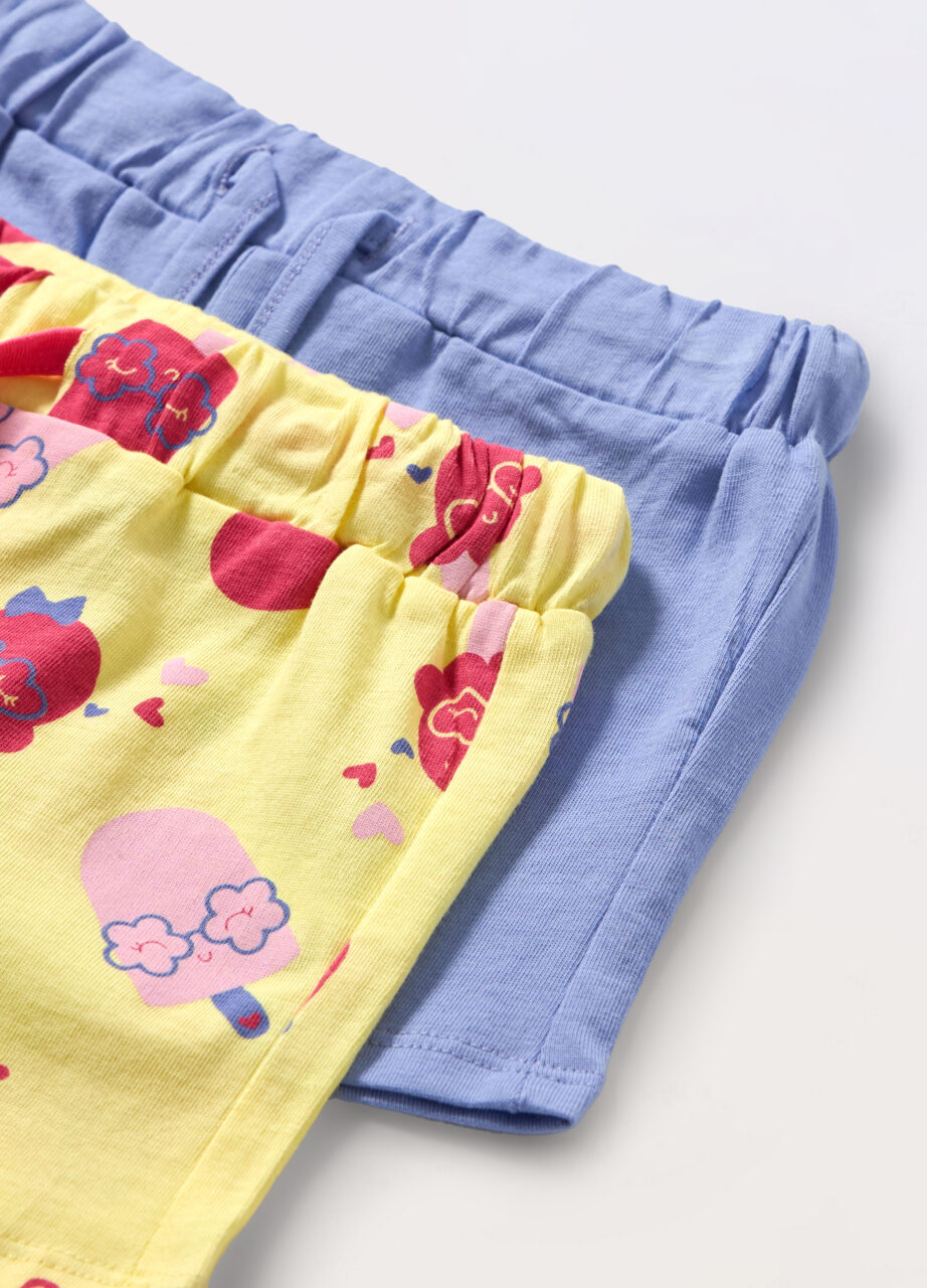 Alternative view of Paket od 2 šorca od čistog pamučnog jerseya za djevojčicu (beba)