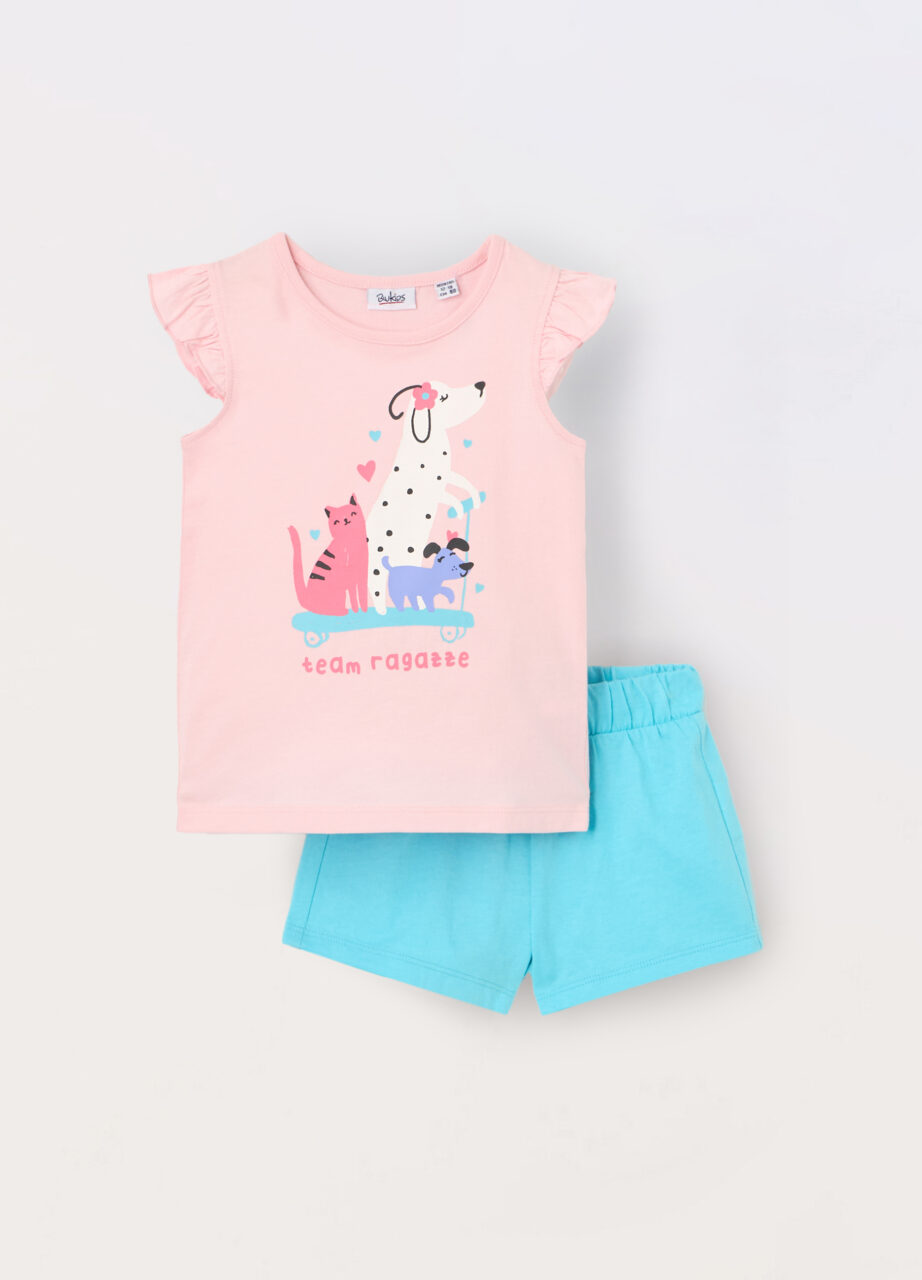 Trenerka set od čistog pamučnog jerseya za djevojčicu (beba)