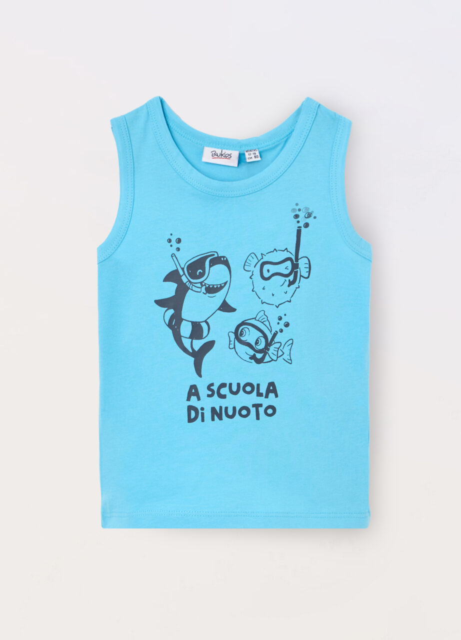 Majica bez rukava od čistog pamučnog jerseya za novorođenče