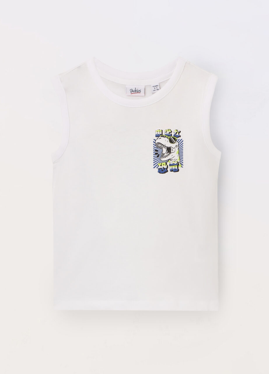 Majica bez rukava od čistog pamučnog jerseya za dječaka