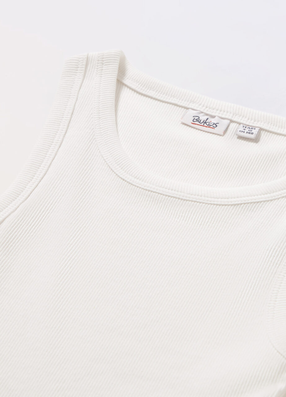 Alternative view of Majica bez rukava od rebrastog rastezljivog pamuka za djevojčicu