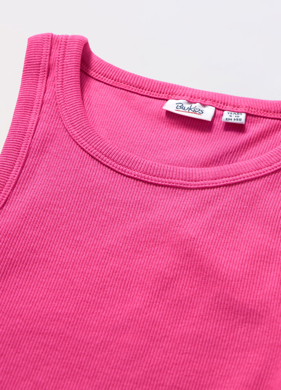 Alternative view of Majica bez rukava od rebrastog rastezljivog pamuka za djevojčicu