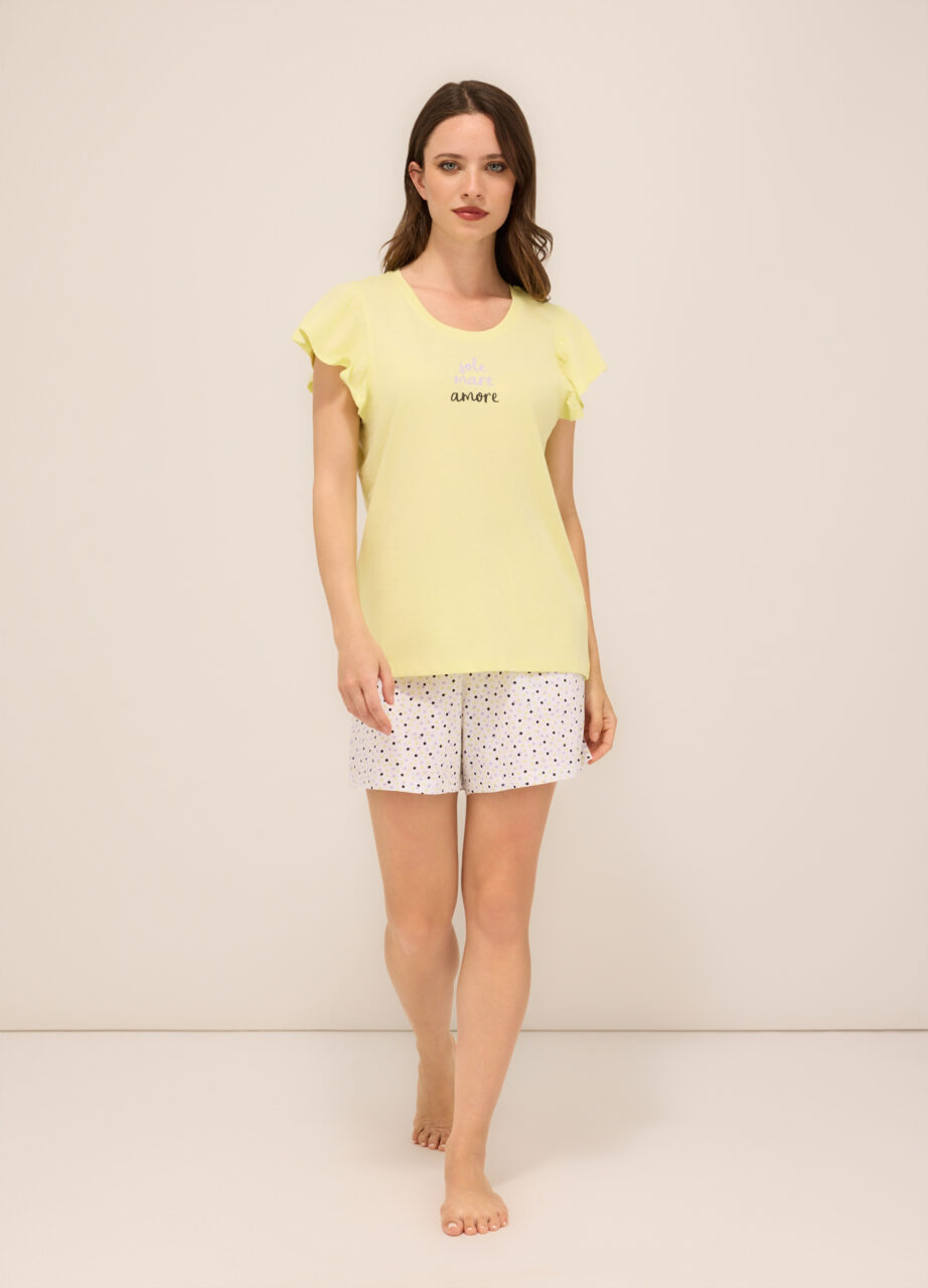 Kratki komplet za žene u jersyju od čistog pamuka