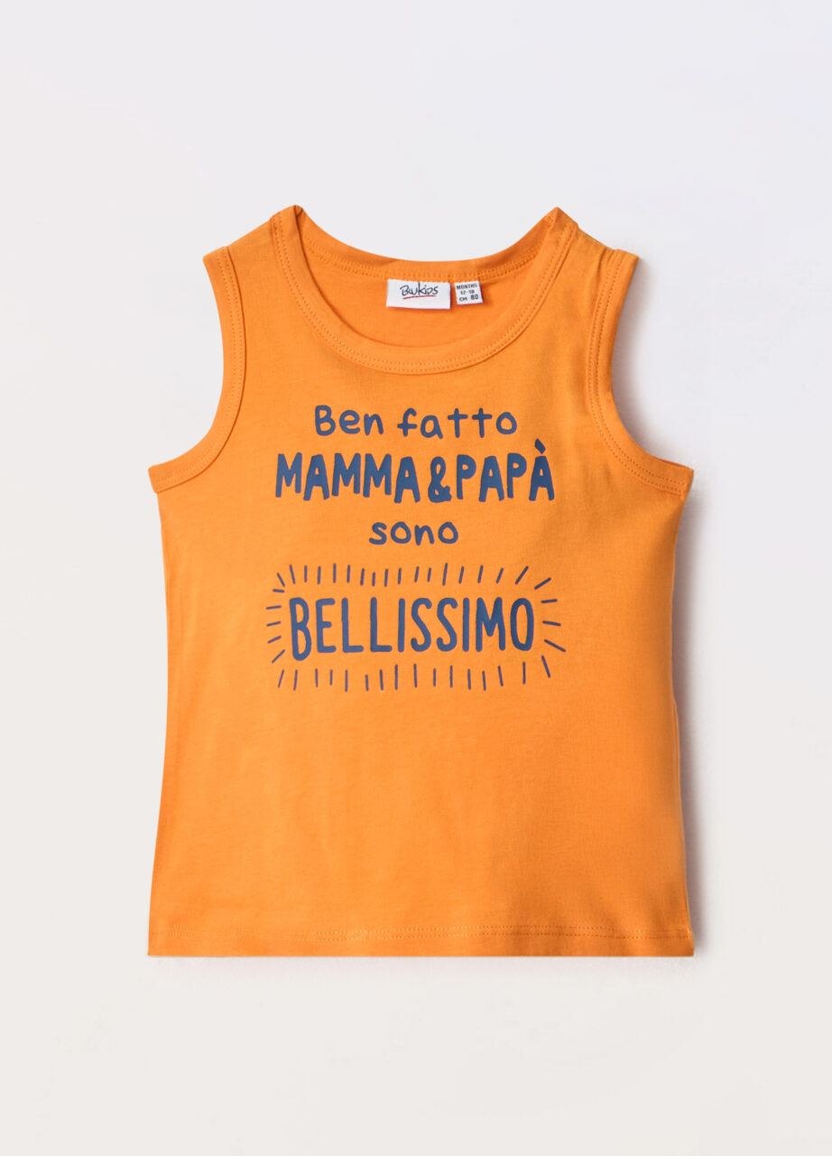 Majica bez rukava od čistog pamučnog jerseya za novorođenče