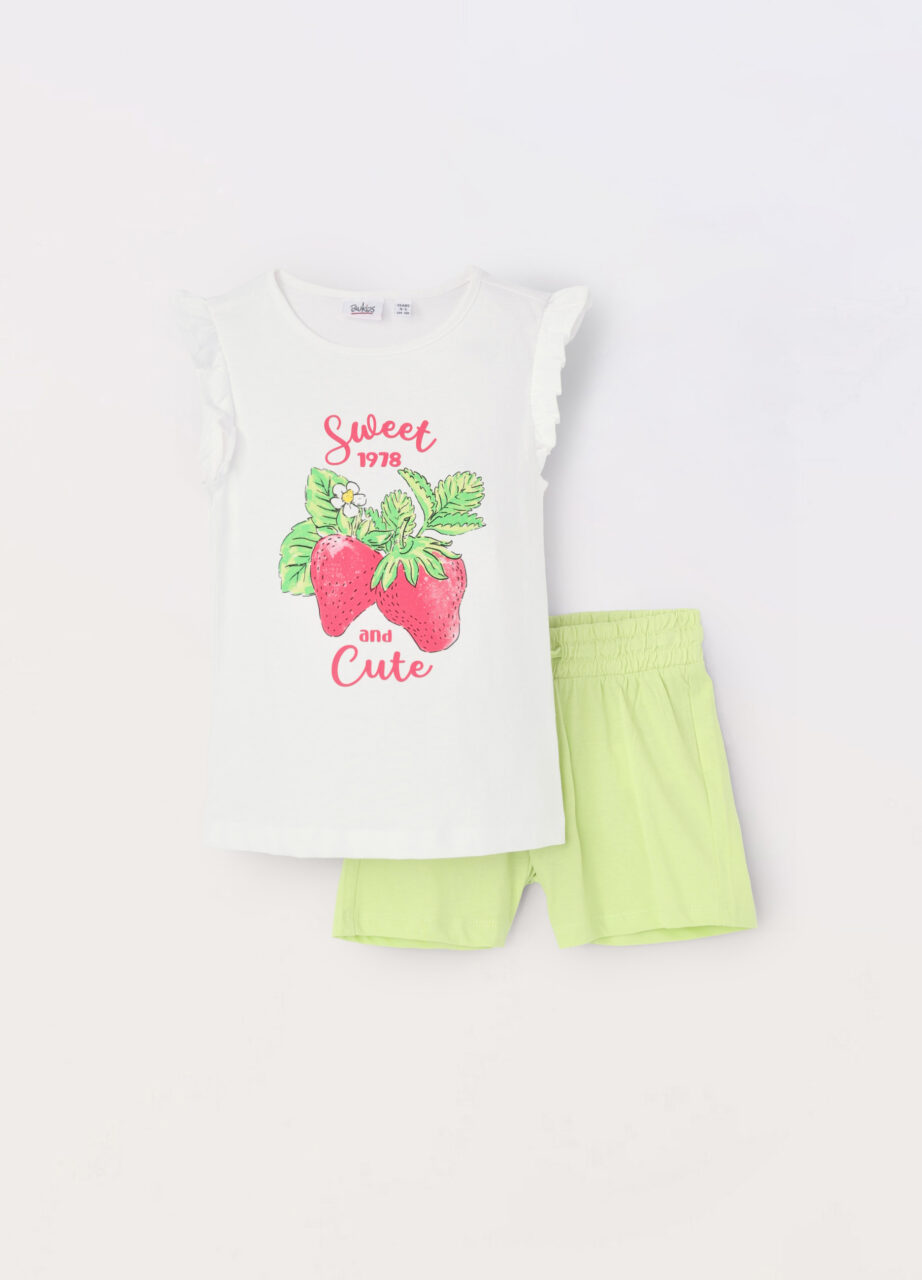 Trenerka set od čistog pamučnog jerseya za djevojčice