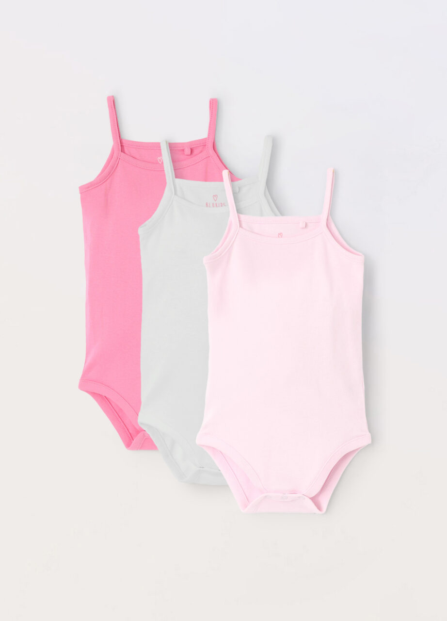 Paket od 3 bodija od čistog pamuka za bebe djevojčice