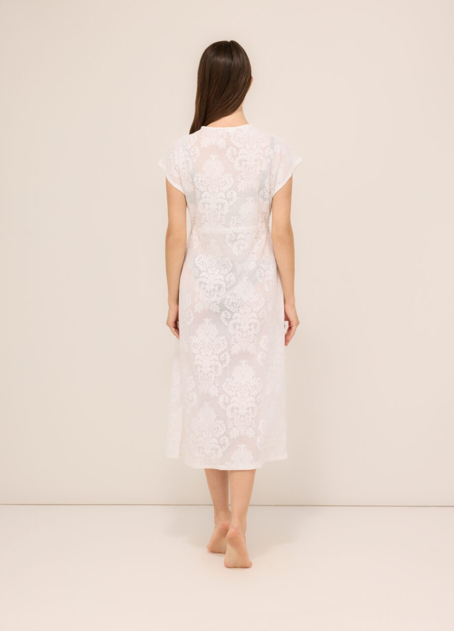 Alternative view of Dugi ženski ogrtač za plažu od mješavine pamuka