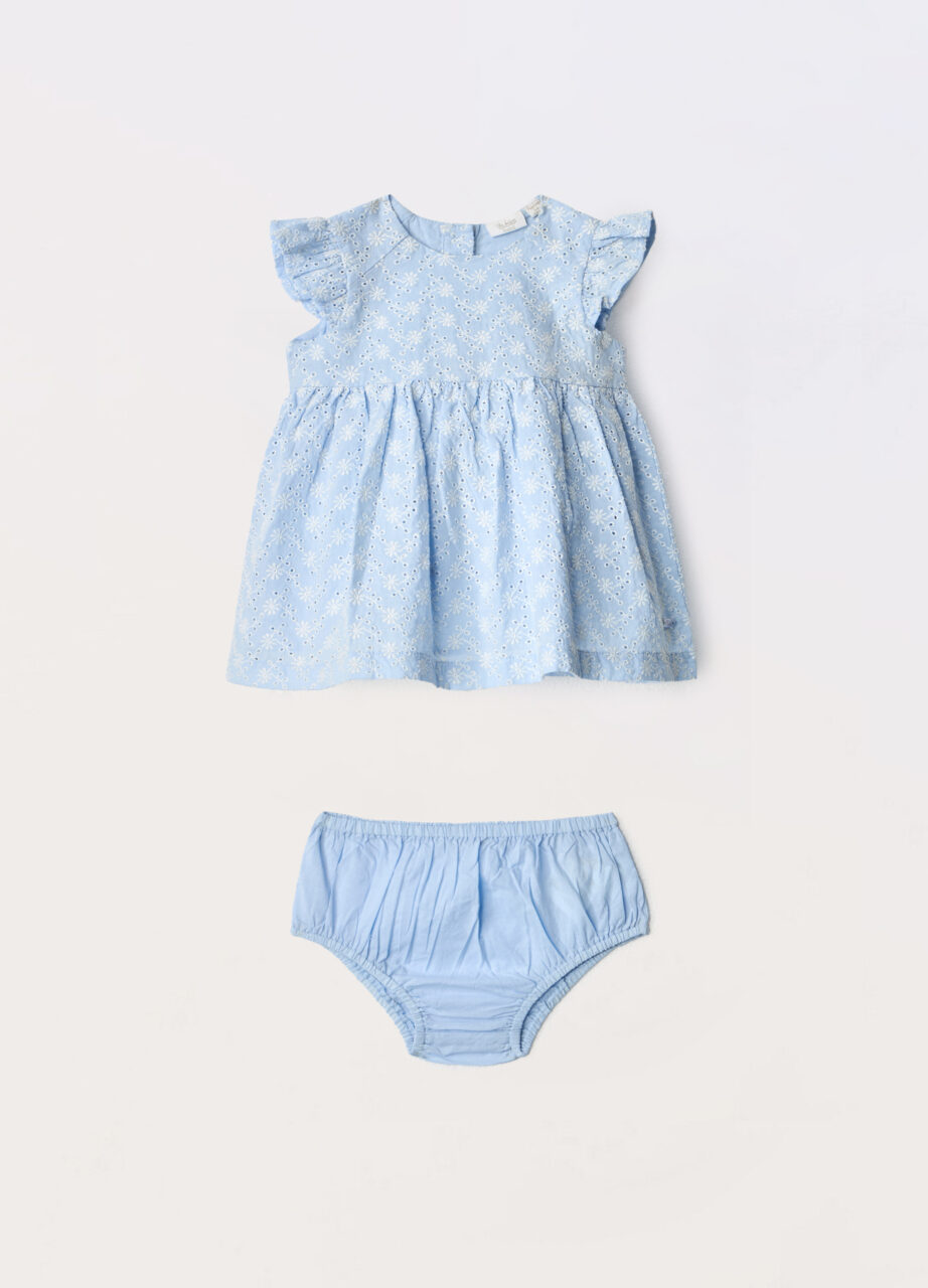 Haljinica od čistog pamuka sangallo sa šorcem za bebe djevojčice