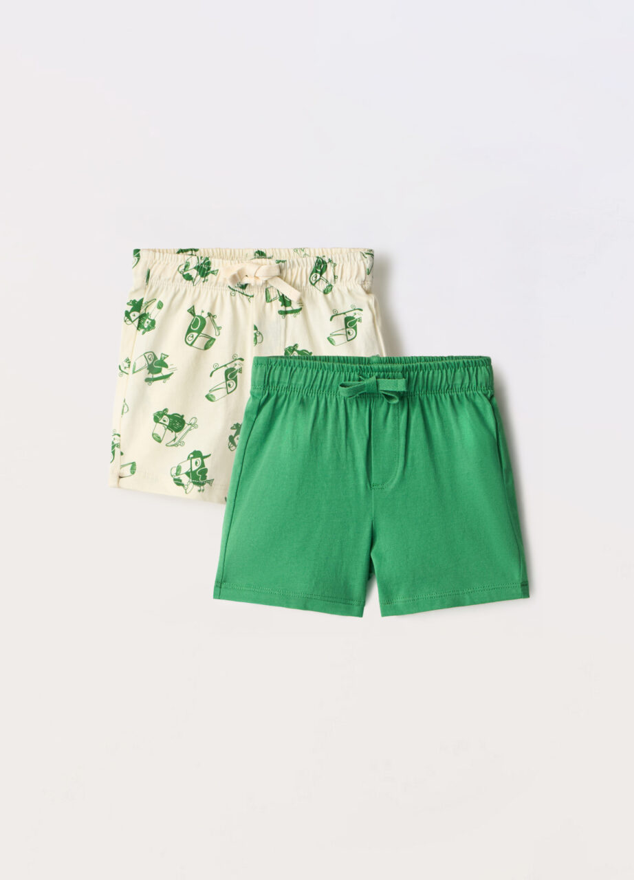 Paket od 2 šorca od čistog pamučnog jerseya za bebe