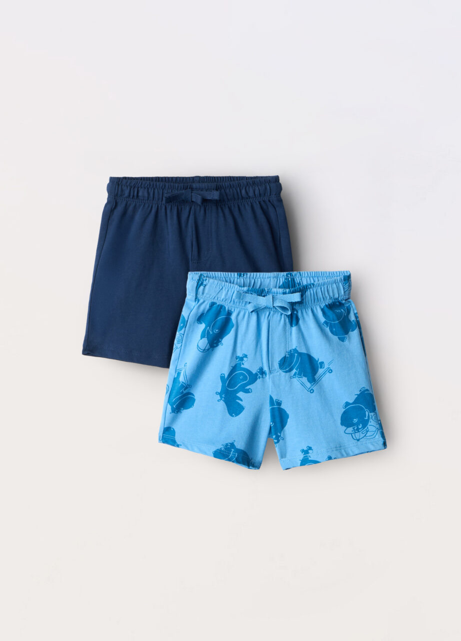 Paket od 2 šorca od čistog pamučnog jerseya za bebe