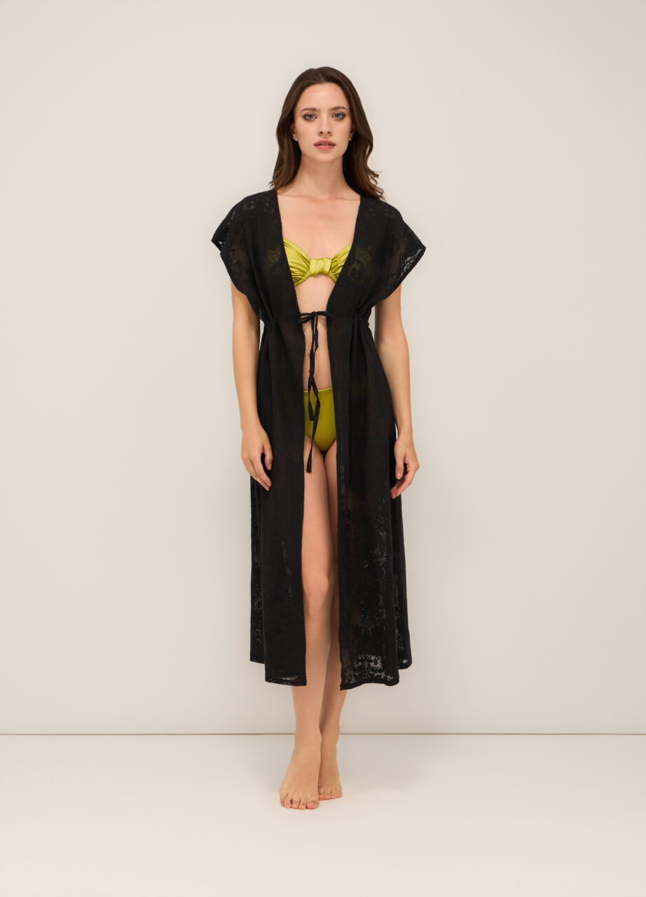 Ženski kimono ogrtač za plažu od mješavine pamuka