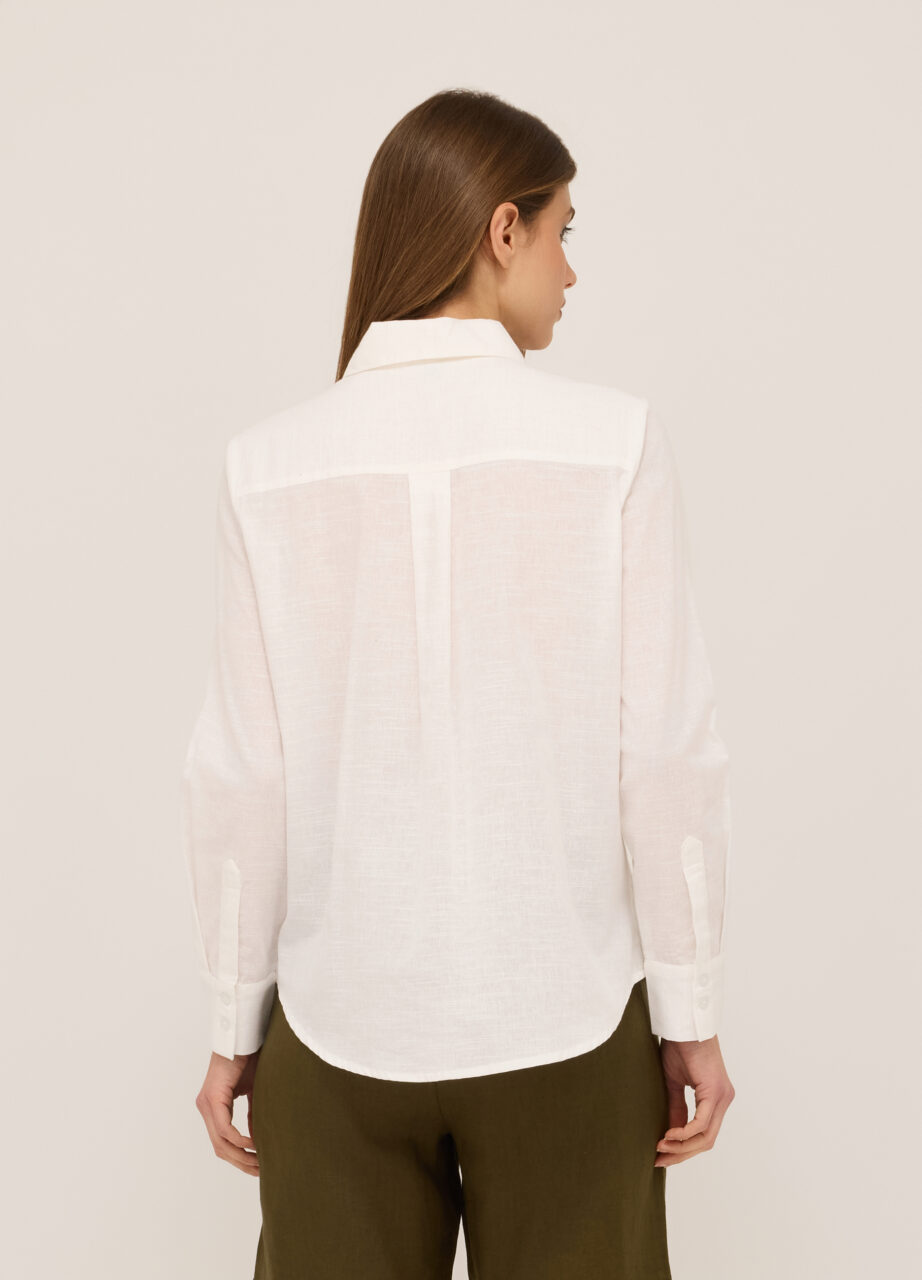 Alternative view of Ženska košulja od čistog pamuka s čipkom