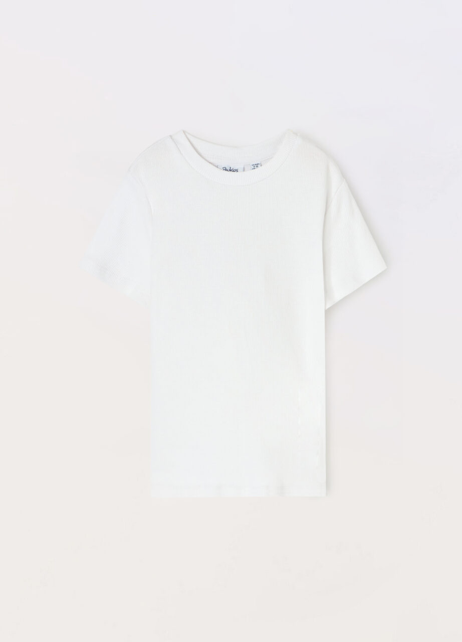 Majica na rebrasti pamučni materijal za djevojčice