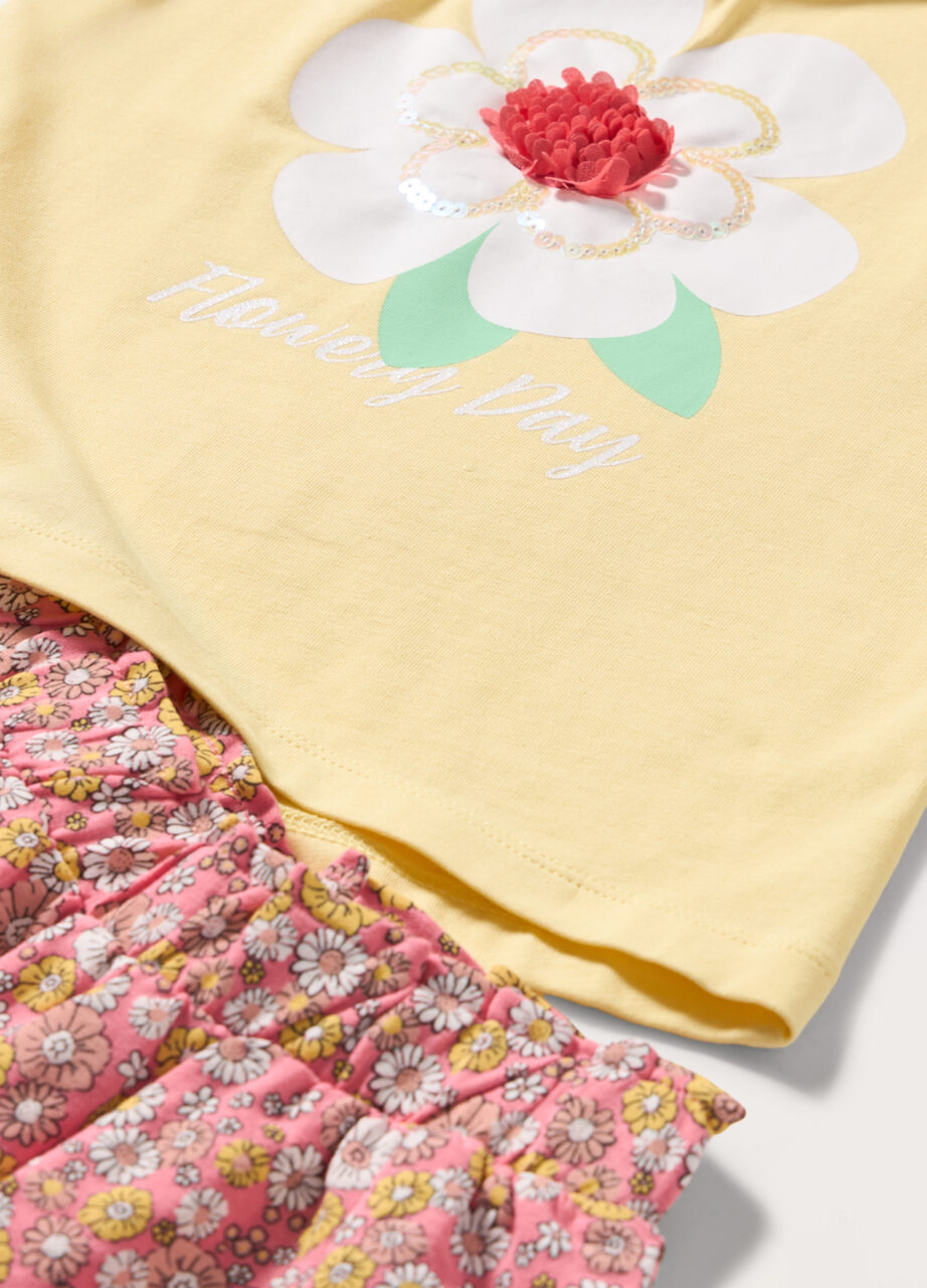 Alternative view of Kratki trenerka set od rastezljivog pamuka sa šljokicama za djevojčice