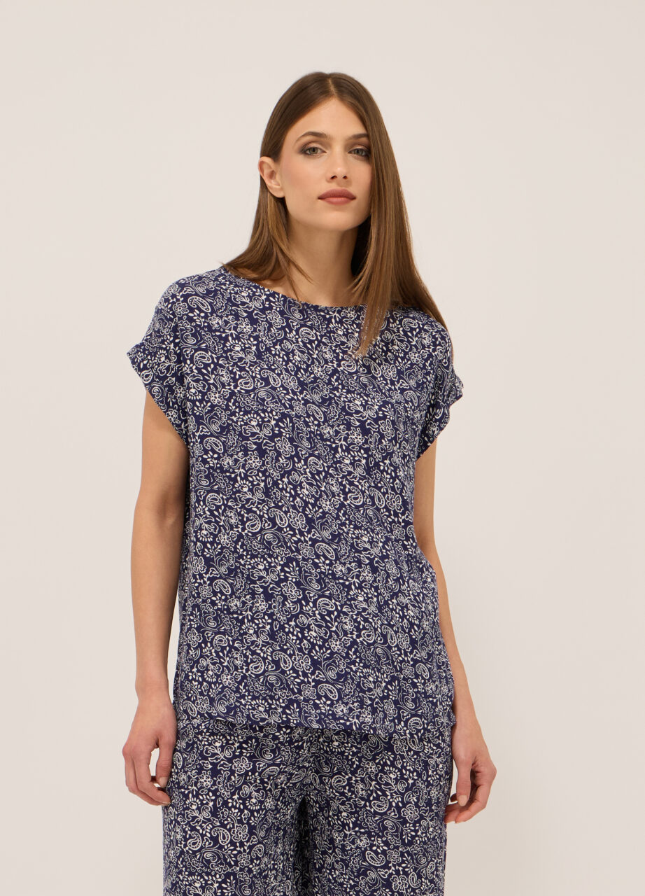 Ženska bluza od čiste viskoze s printom