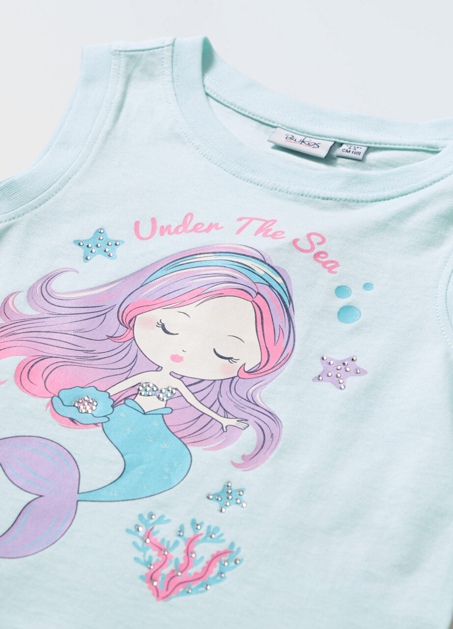 Alternative view of Majica bez rukava u jerseyu od čistog pamuka za djevojčicu