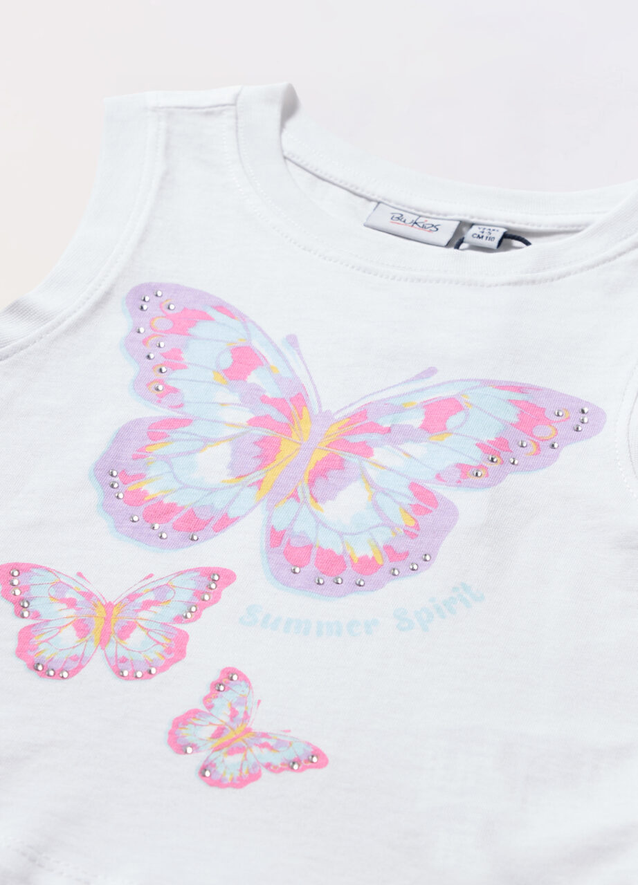 Alternative view of Majica bez rukava u jerseyu od čistog pamuka za djevojčicu