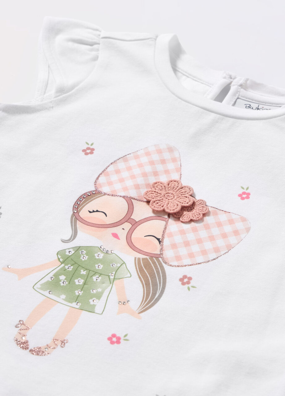 Alternative view of Majica u jerseyu od rastezljivog pamuka za novorođenče (djevojčica)