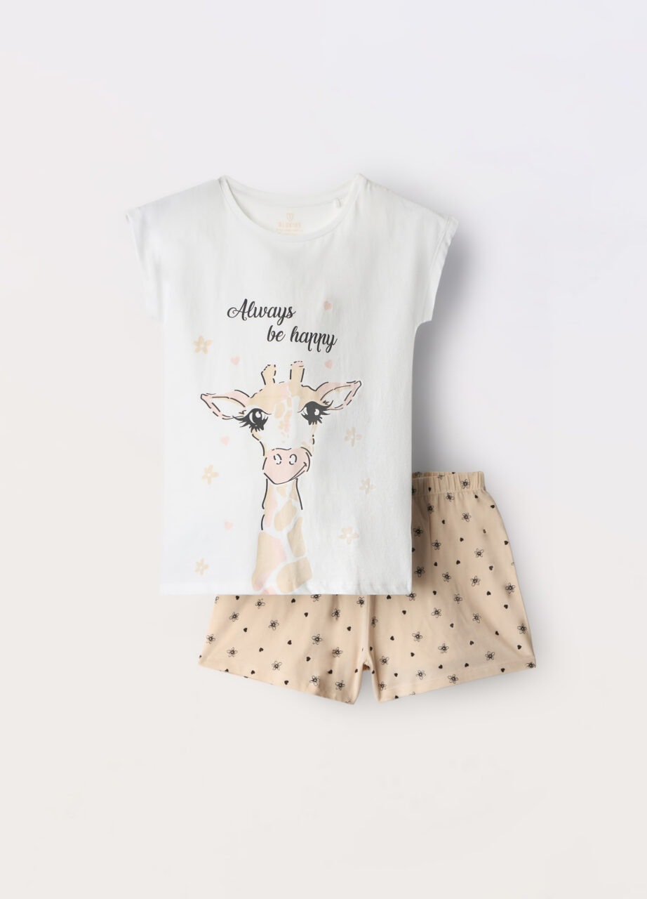 Set kratke pidžame u jerseyu od čistog pamuka za djevojčicu