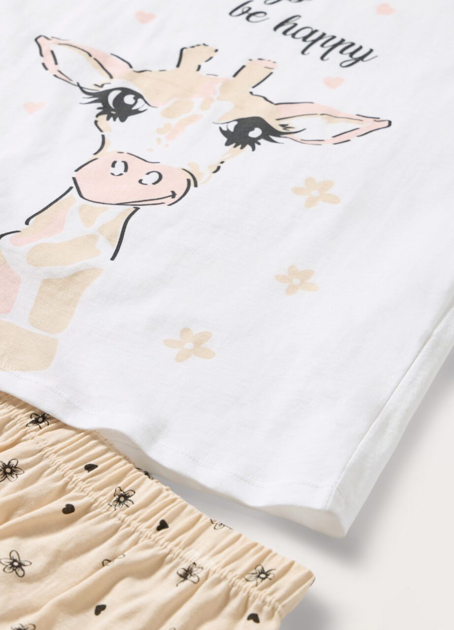 Alternative view of Set kratke pidžame u jerseyu od čistog pamuka za djevojčicu