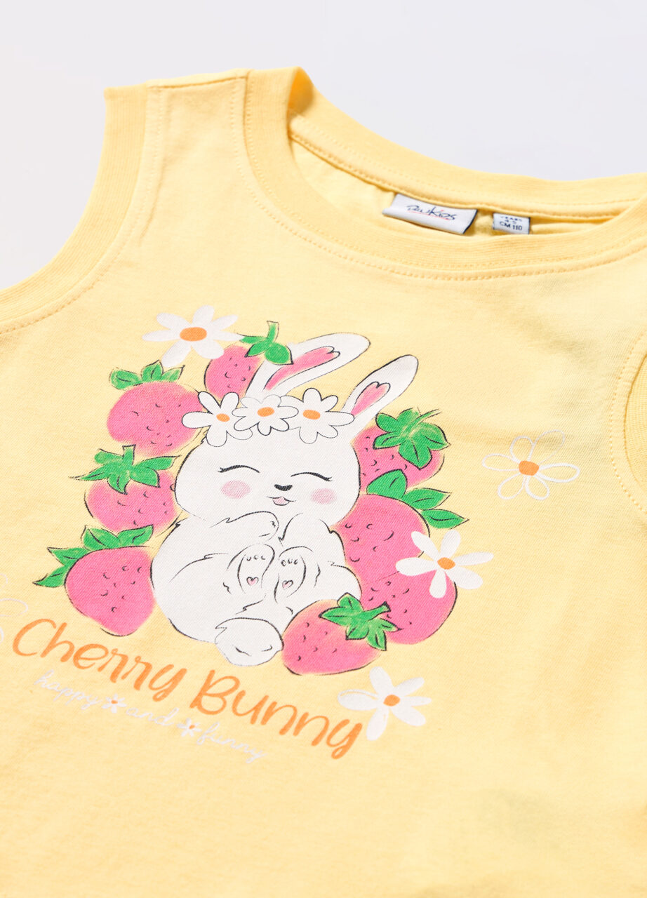 Alternative view of Majica bez rukava u jerseyu od čistog pamuka za djevojčicu