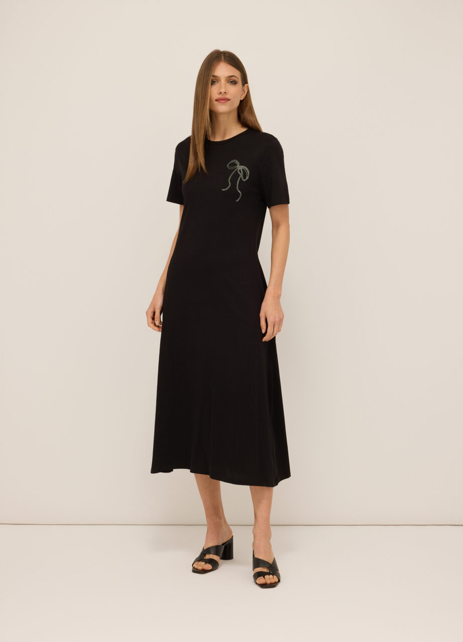 Duga haljina od jerseya od čistog pamuka za žene