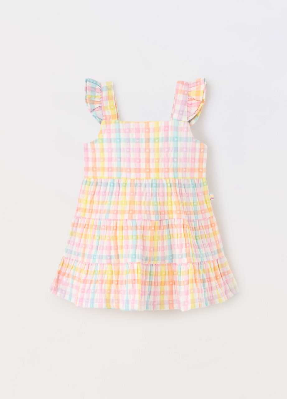 Haljina od čistog seersucker pamuka za bebu djevojčicu