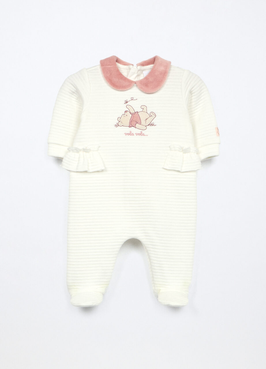 Jednodijelni kombinezon od prošivene tkanine s mješavinom pamuka za bebu djevojčicu