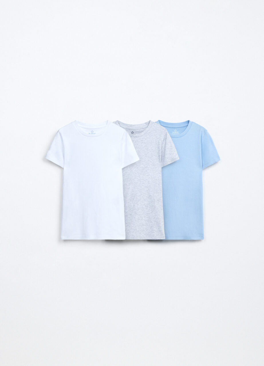 Paket od 3 dječje majice od čistog rebrastog pamuka.