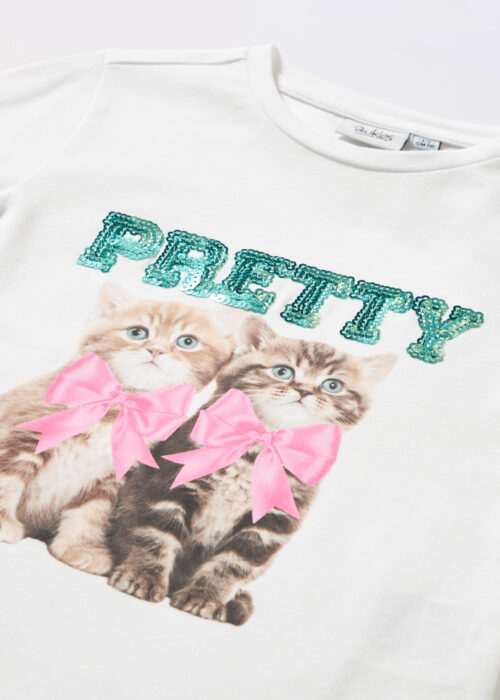 Alternative view of Majica kratkih rukava od rastezljivog pamučnog jerseya za djevojčice