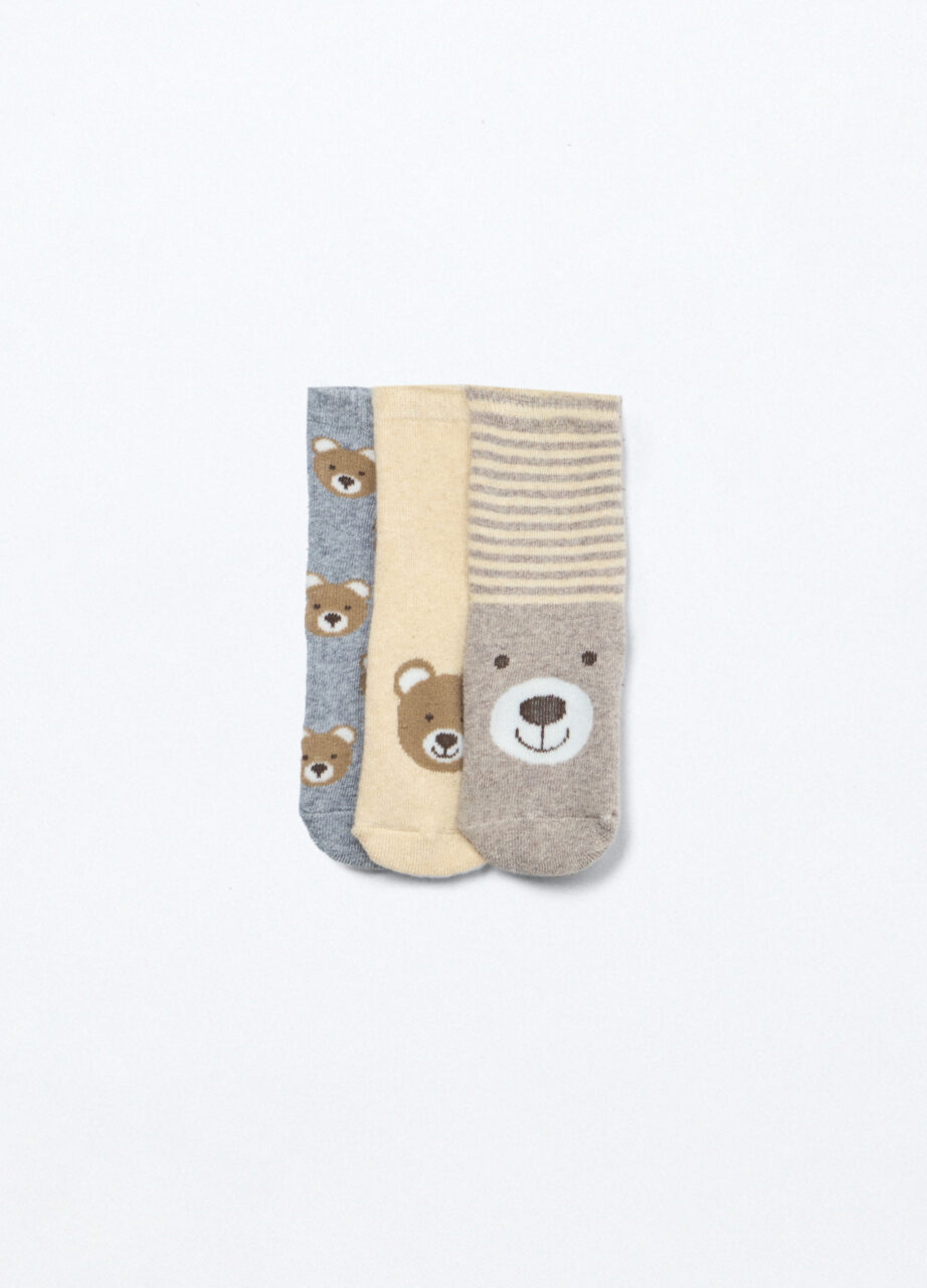 Paket od 3 para antikliznih čarapa od frotira za bebe