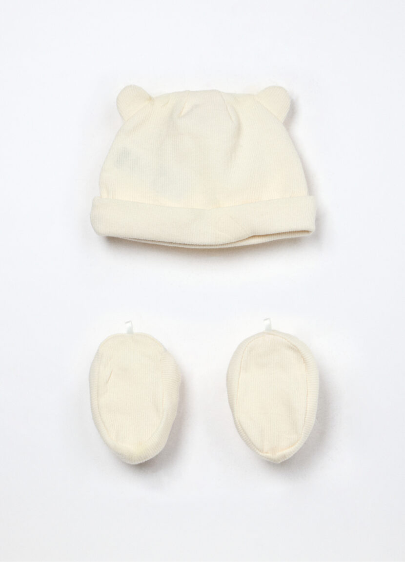 Set kapica + papučice od rebrastog čistog pamuka za bebe dječake - Image 2
