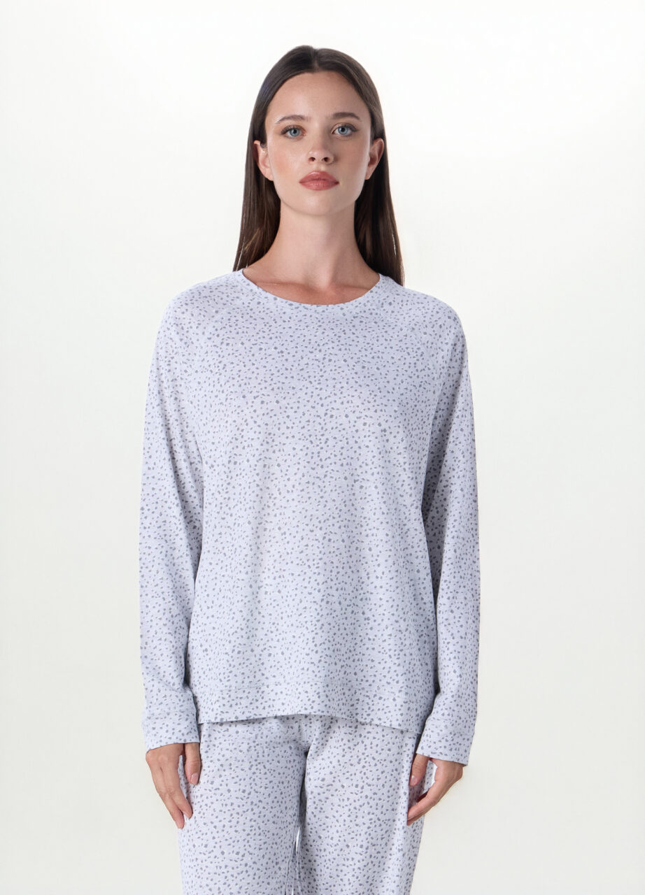 Gornji dio pidžame od pamuka s dugim rukavima za žene