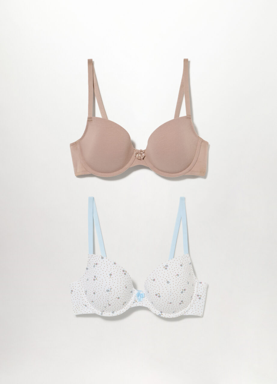 Paket od 2 podstavljena grudnjaka od pamuka