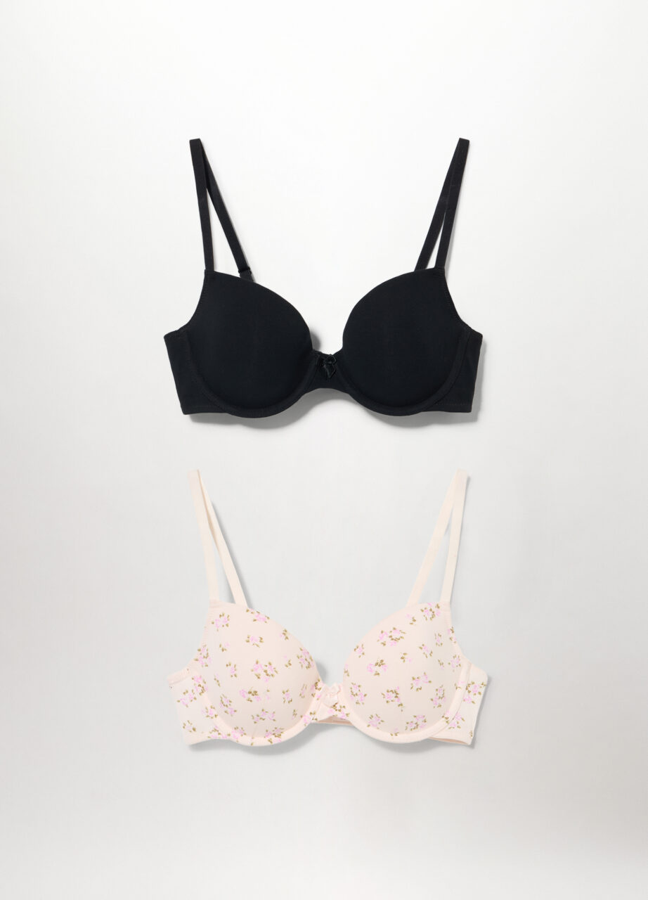 Paket od 2 podstavljena grudnjaka od pamuka