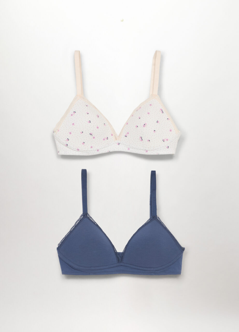 Paket od 2 podstavljena grudnjaka od pamuka