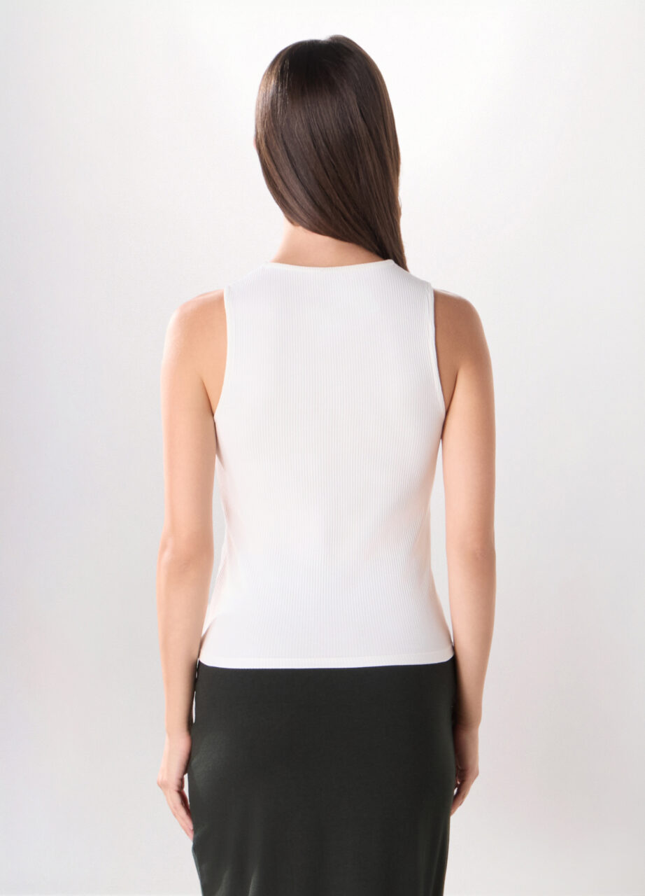 Alternative view of Ženska majica bez rukava od rebrastog rastezljivog pamuka