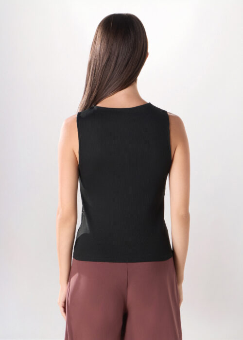 Alternative view of Ženska majica bez rukava od rebrastog rastezljivog pamuka