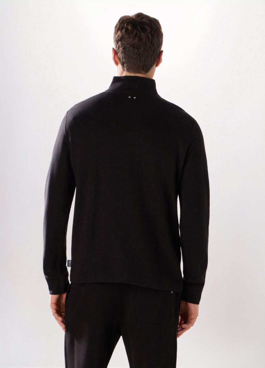 Alternative view of Dukserica s zipom i visokim okovratnikom od čistog pamuka za muškarce