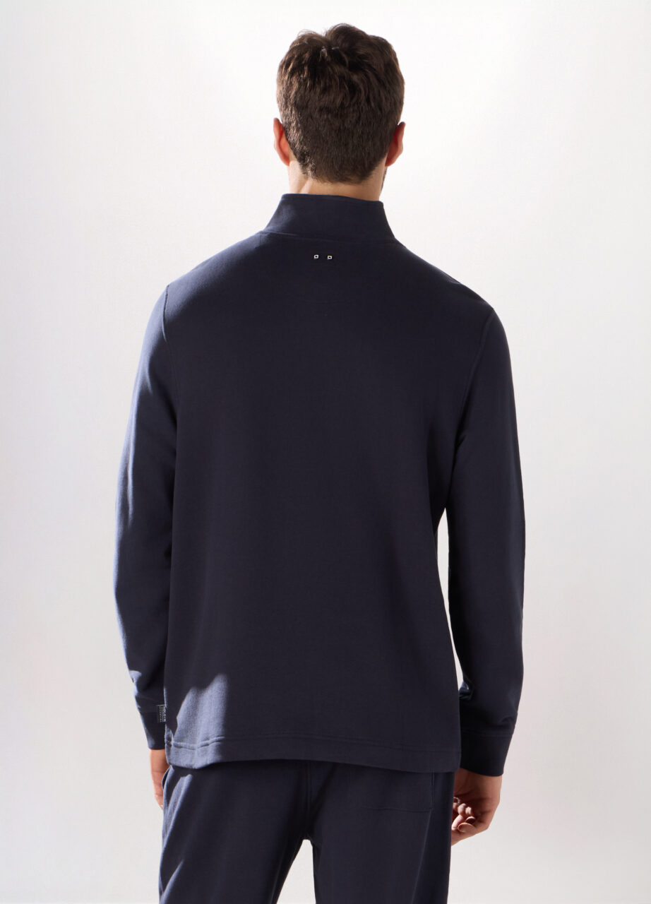 Alternative view of Dukserica s zipom i visokim okovratnikom od čistog pamuka za muškarce