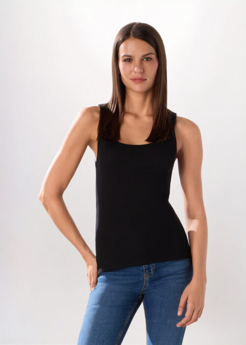 Potkošulja od rebrastog čistog pamuka za žene