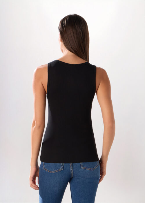 Alternative view of Potkošulja od rebrastog čistog pamuka za žene