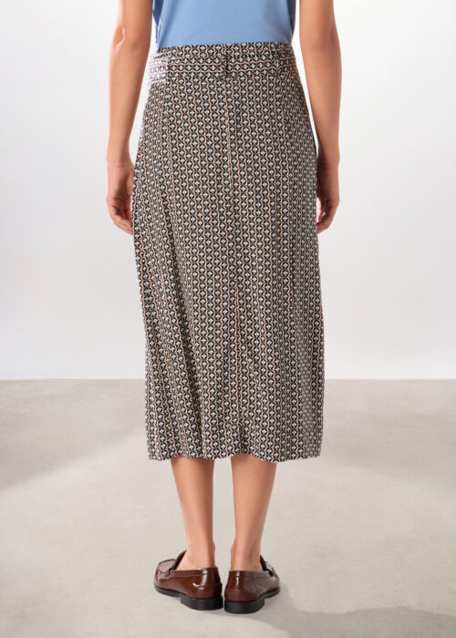 Alternative view of Duga suknja od čiste viskoze za žene