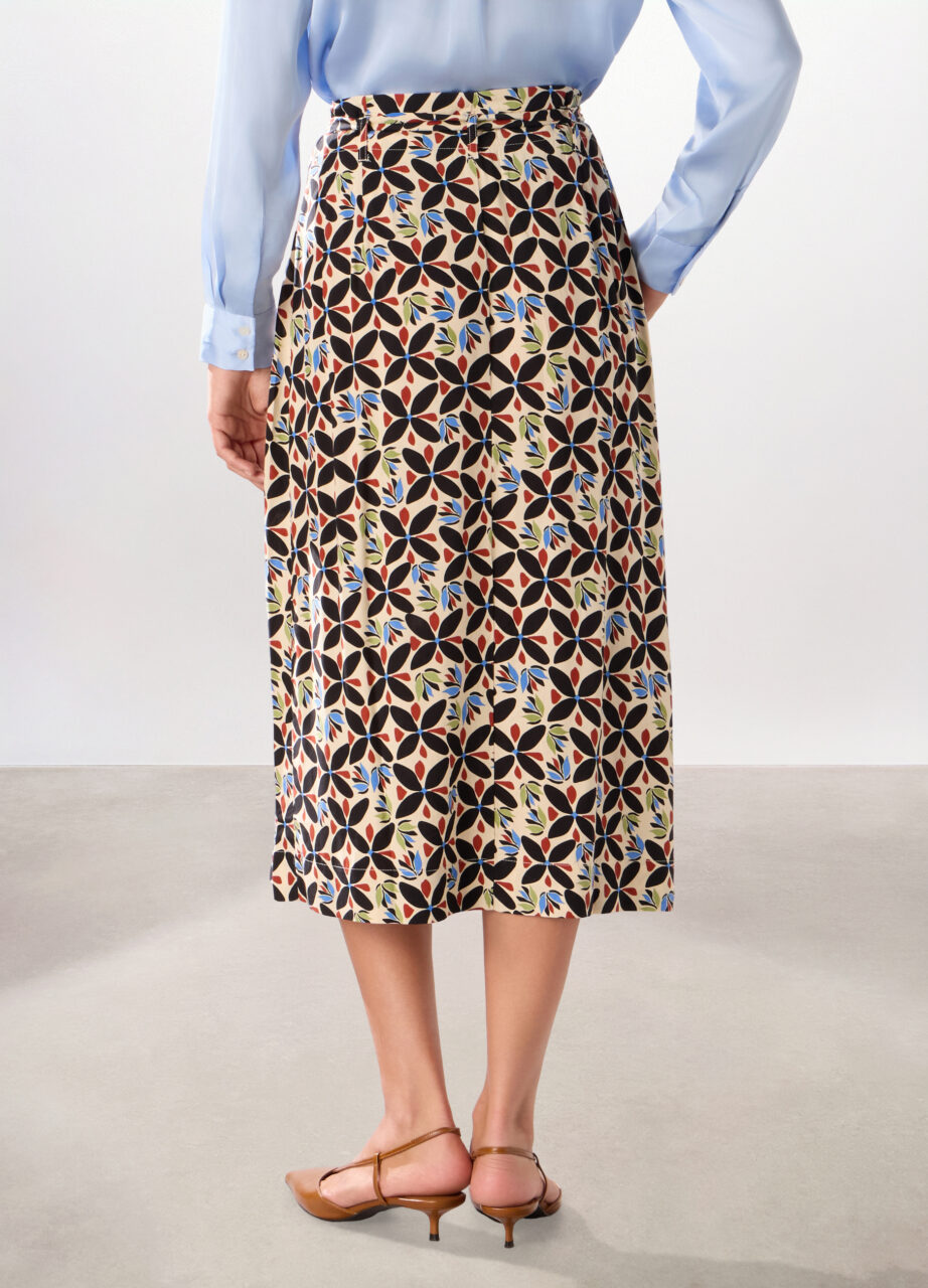 Alternative view of Duga suknja od čiste viskoze za žene