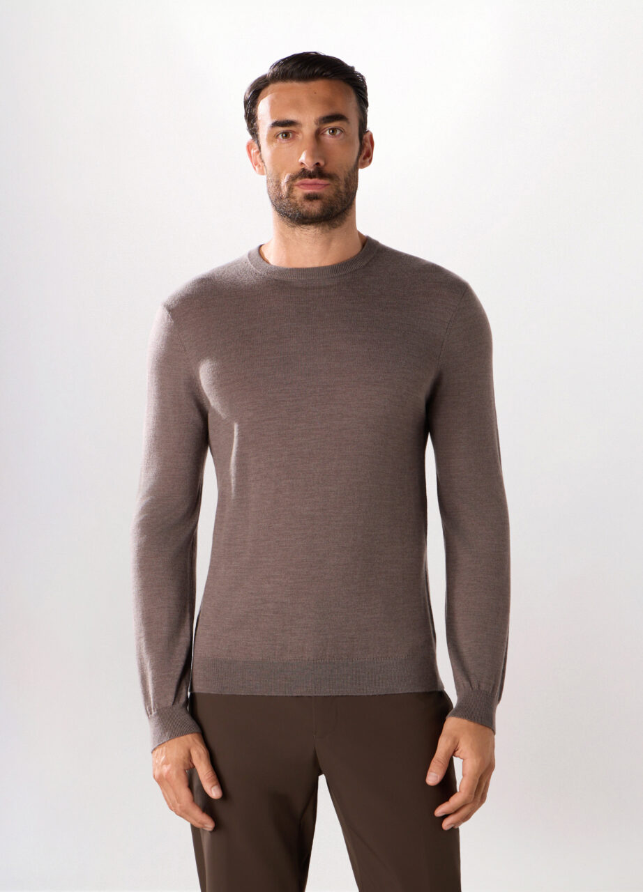 Džemper s okruglim izrezom od merino vune za muškarce
