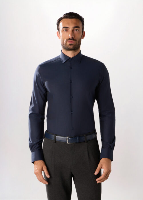 Slim fit košulja od rastezljivog piqué pamuka za muškarce