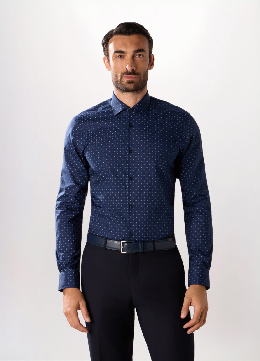 Slim fit košulja sa štampom za muškarce