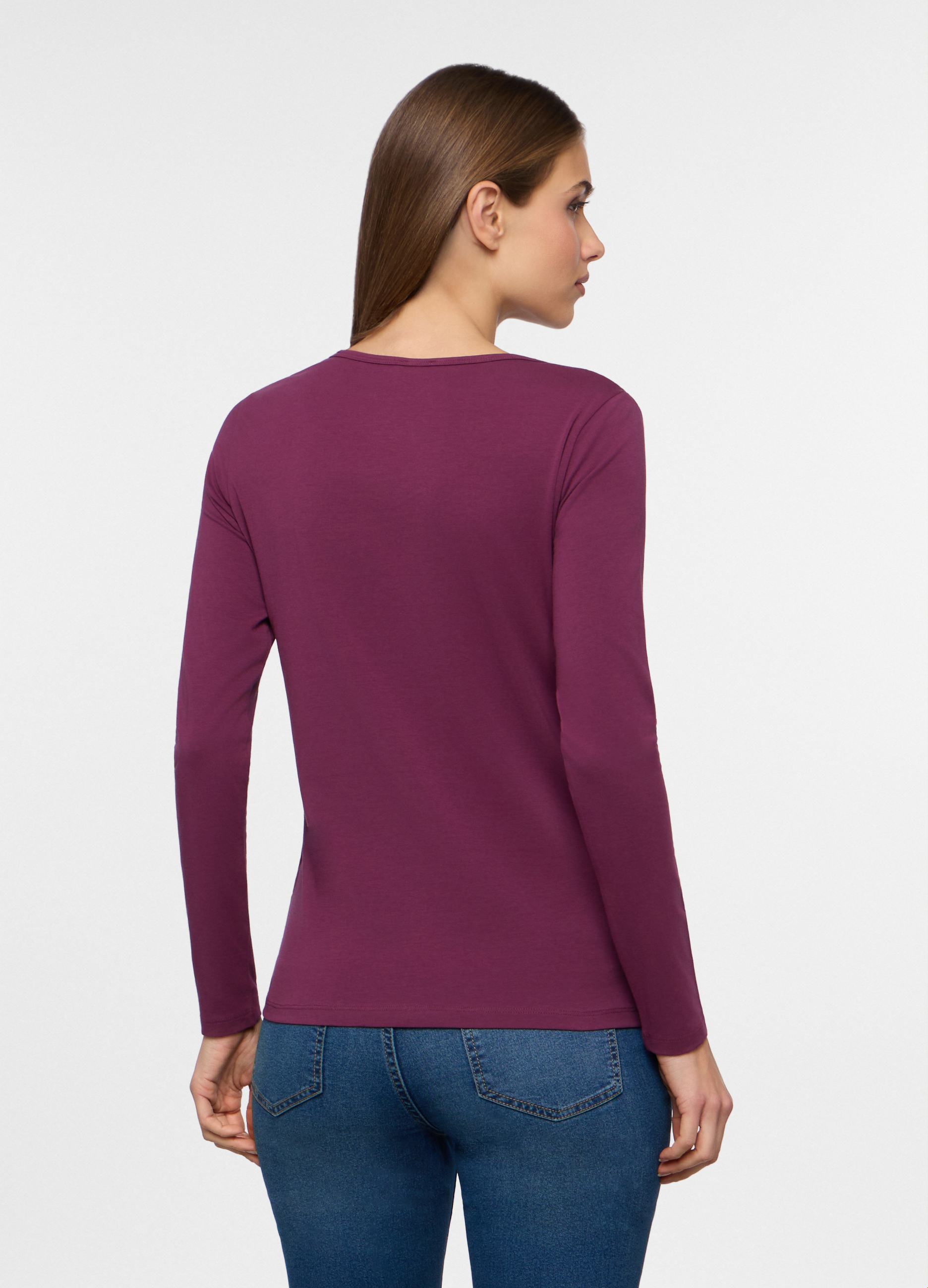 Ženska majica s okruglim izrezom od rastezljivog materijala