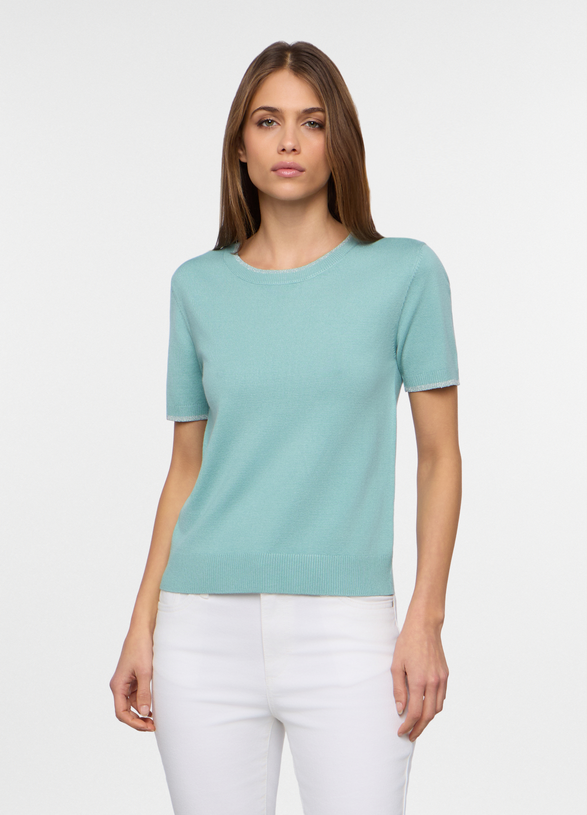 Ženski pulover s okruglim izrezom, teksturirana obrada