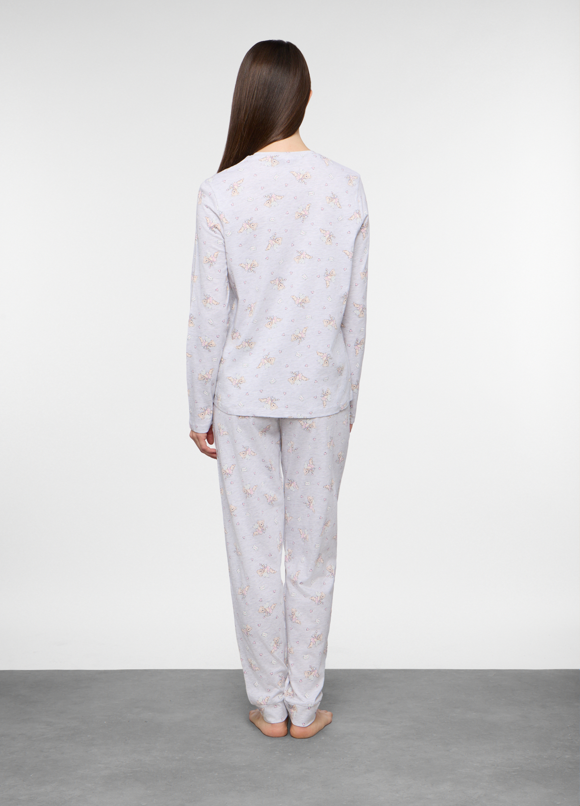 Alternative view of Ženski dugi pidžama set od čistog pamuka